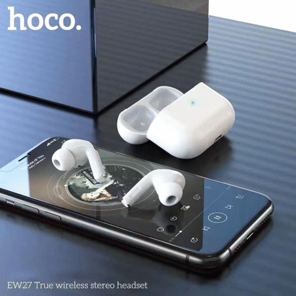 Auscultadores True Sem Fio Hoco EW27 Bluetooth V5.3 Branco - Image 3