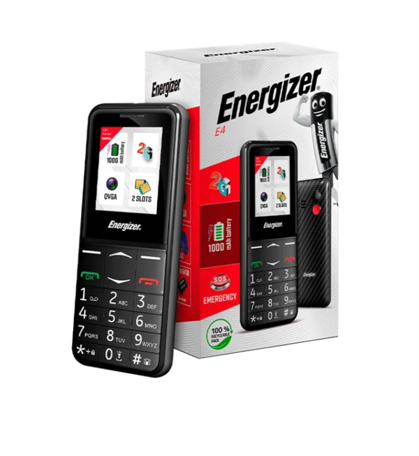 Energizer E4 Mobile Phone Color Black 1.77" Dual Sim SOS Button
